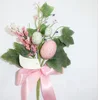 Very cheap New arrival happy Easter & Spring picks popular home decoration colorful eggs Easter and pink bowknot