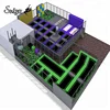 Xiaofeixiao New Soft indoor amusement trampoline park, jump bed with Rotary slide,spider wall and climbing wall
