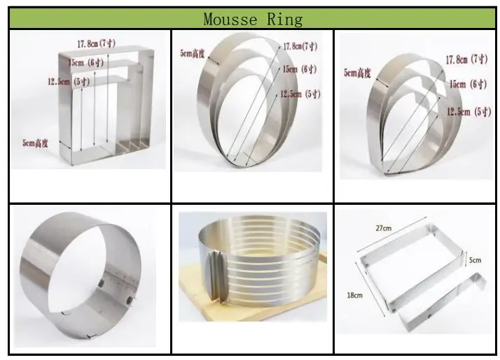 Размеры кольца для торт.