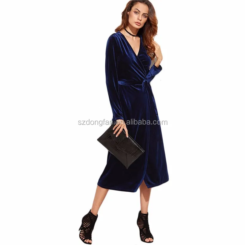 navy blue dress velvet