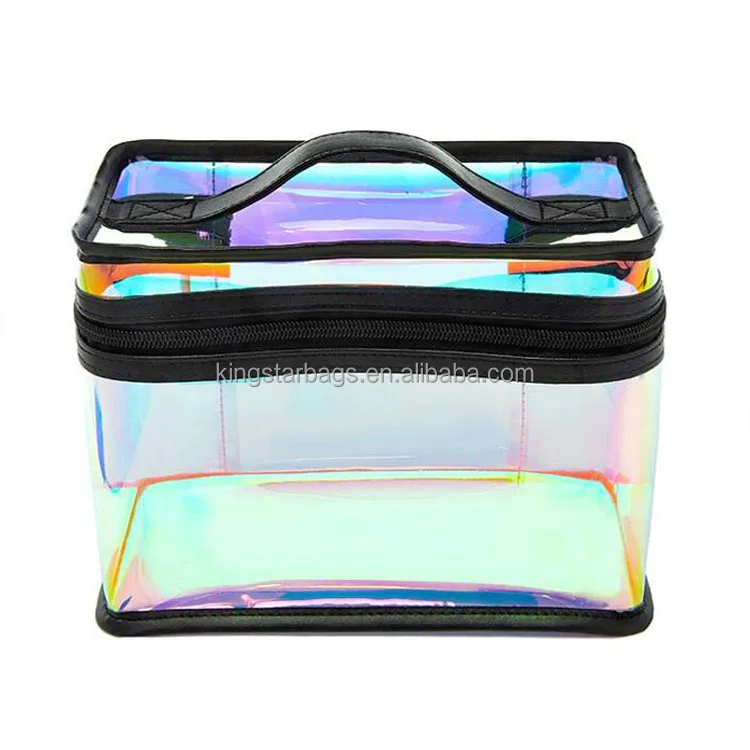 Por Iridescent Clear Pvc Makeup Bag Product On Alibaba