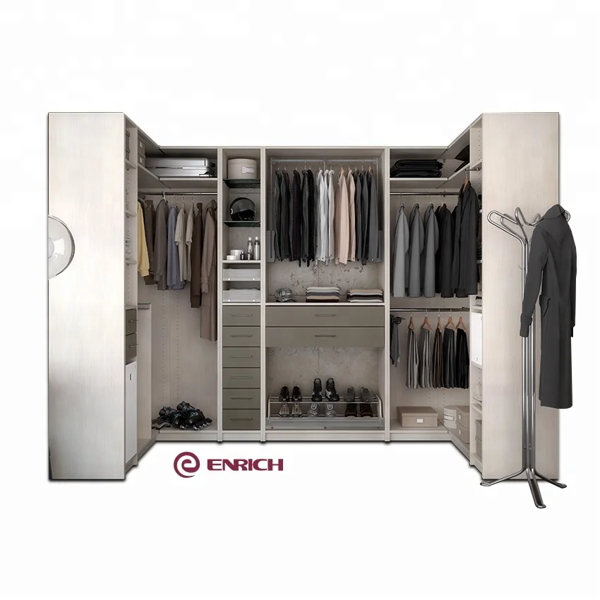 New Style High Quality Wooden Walk In Closet Open Wardrobe Cabinet