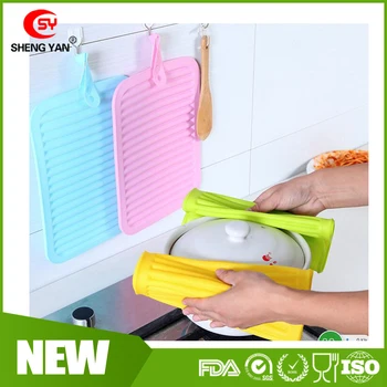 Creative Kitchen Silicone Tableware Mat Anti Slip Insulated Creative Kitchen Silicone Tableware Mat Anti Slip Insulated Large Size Hot Pads Hang