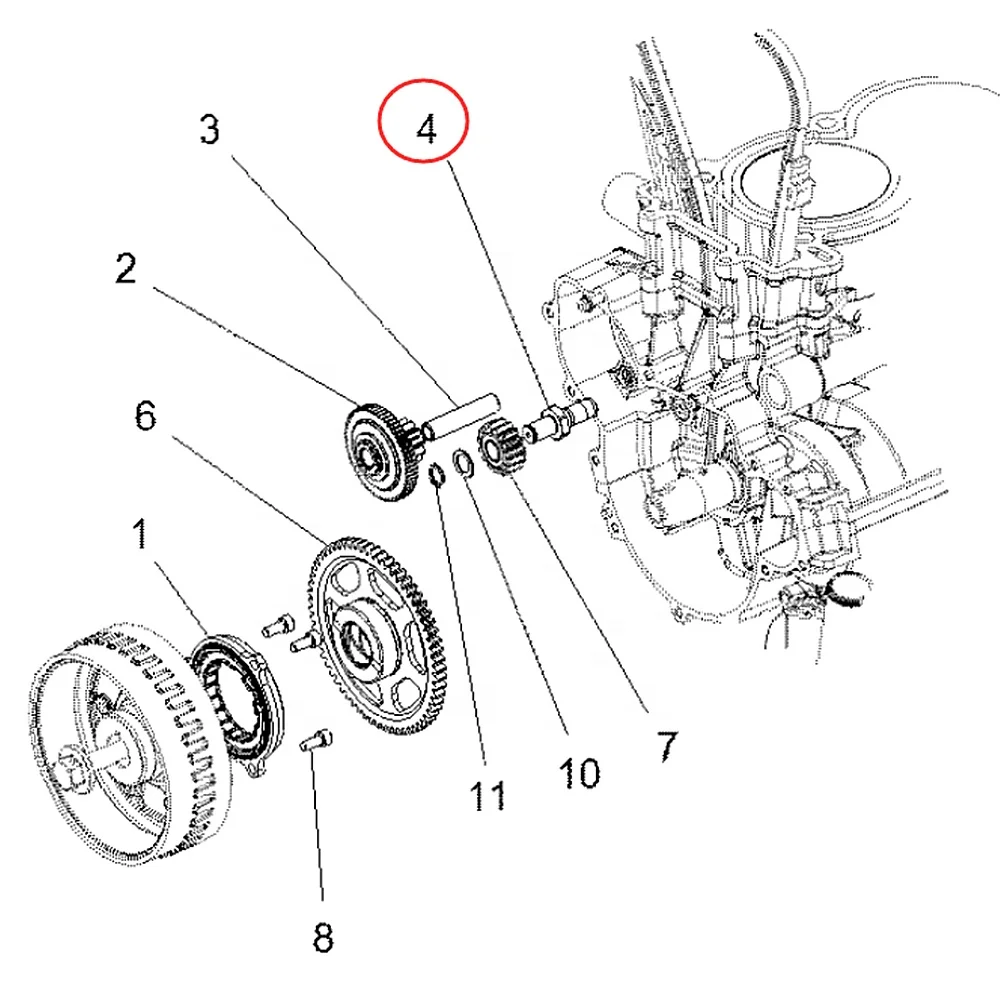 Nicecnc 304 Stainless Steel Starter Intermediate Shaft Starter Gear