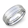 Amazon Hot Sale Gaps Blank Matte Silver Men Mens Ring Tungsten Carbide Wedding Band