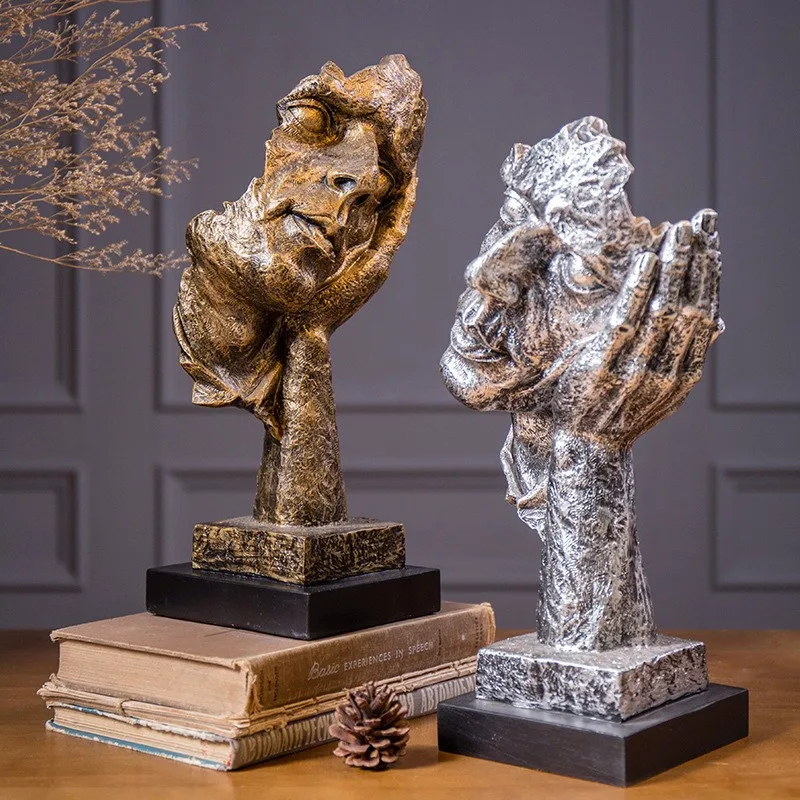 New Trendy Fashion Cheap Handicraft No See No Talk Resin Human Statue