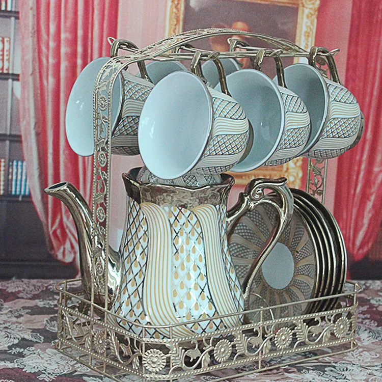 vintage metal tea set