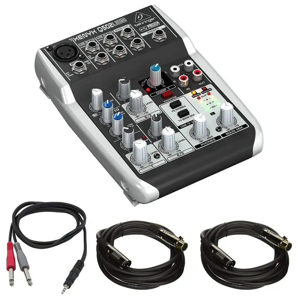 does the behringer xenyx q502usb have 48v phantom power