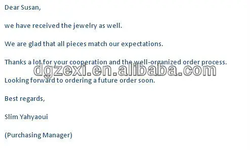 jewelry feedback