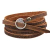 Fashion Jewelry Leather Bracelet 5 Circular Bracelet Wholesale men bracelet