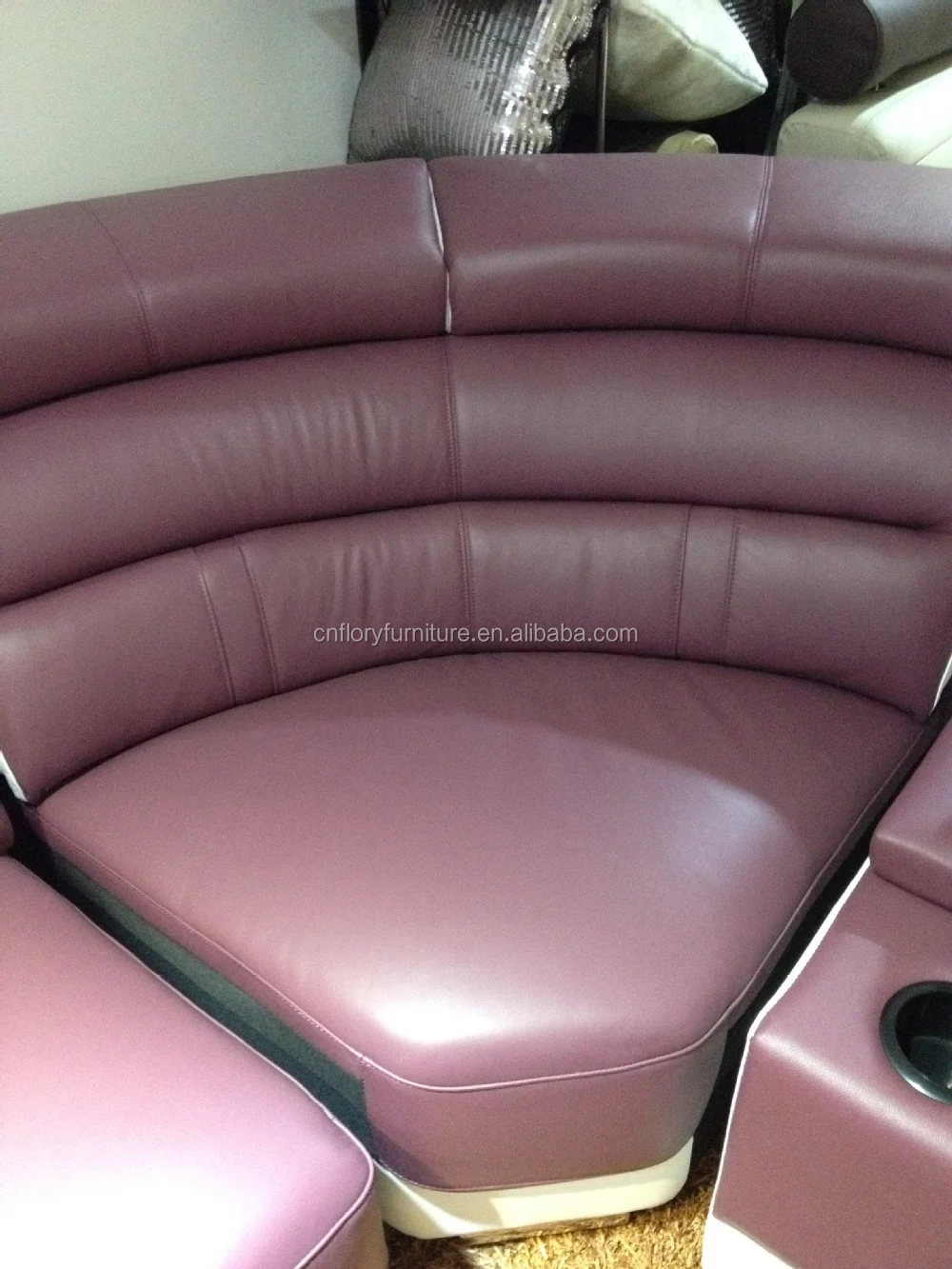 Guangdong Distinguished Purple Leather Sofa F1377 Buy