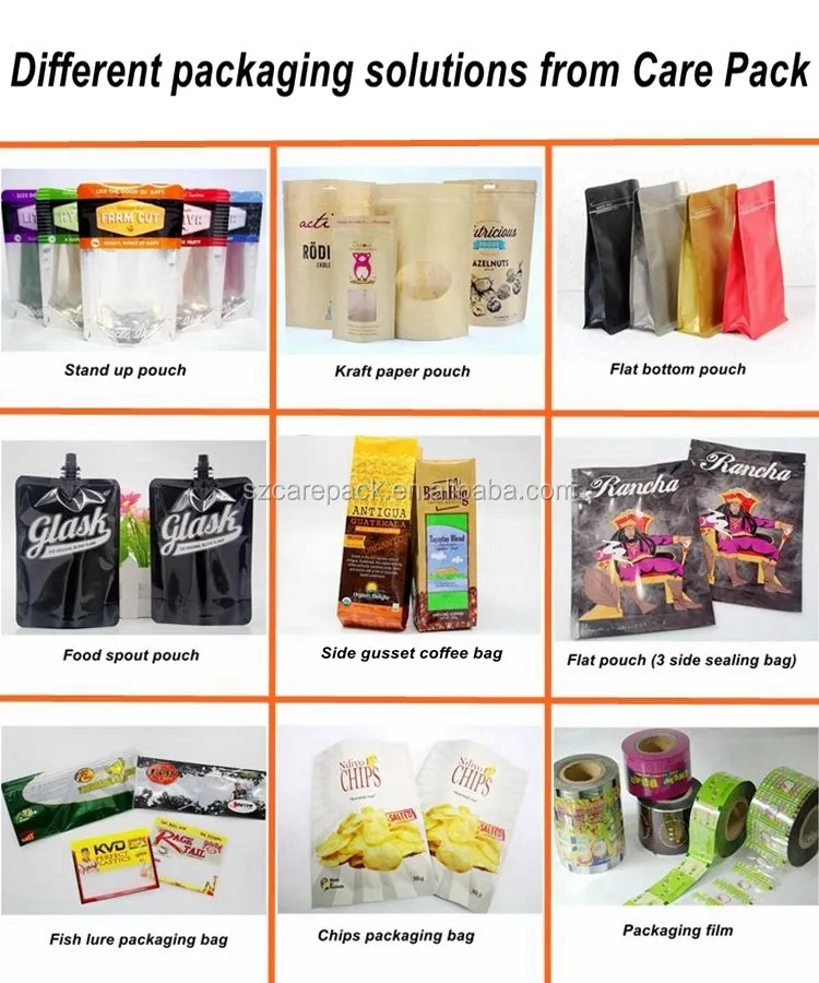 Custom Printed Food Grade Packaging Plastic Bag For Snack Protin Bar