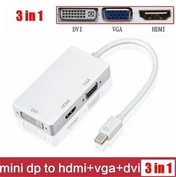 3 In 1 Mini Displayport Dp Thunderbolt To Dvi Vga Hdmi Converter