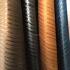 Semi PU leather with shining surface and strip type ,popular use for ladies handbags ,wallets ,purse