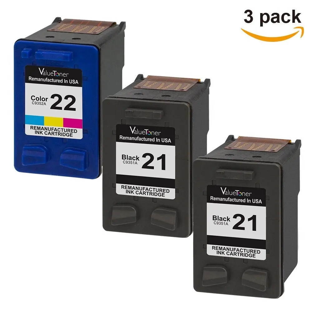 Valuetoner Remanufactured Ink Cartridge Replacement for HP 21 21XL HP 22 22XL of (2 Black