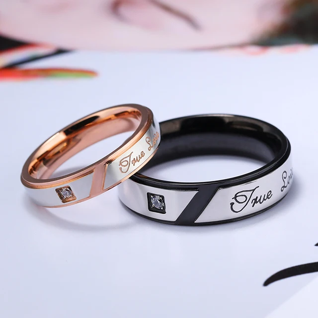 Custom Engraved Couple Ring Jewelry 