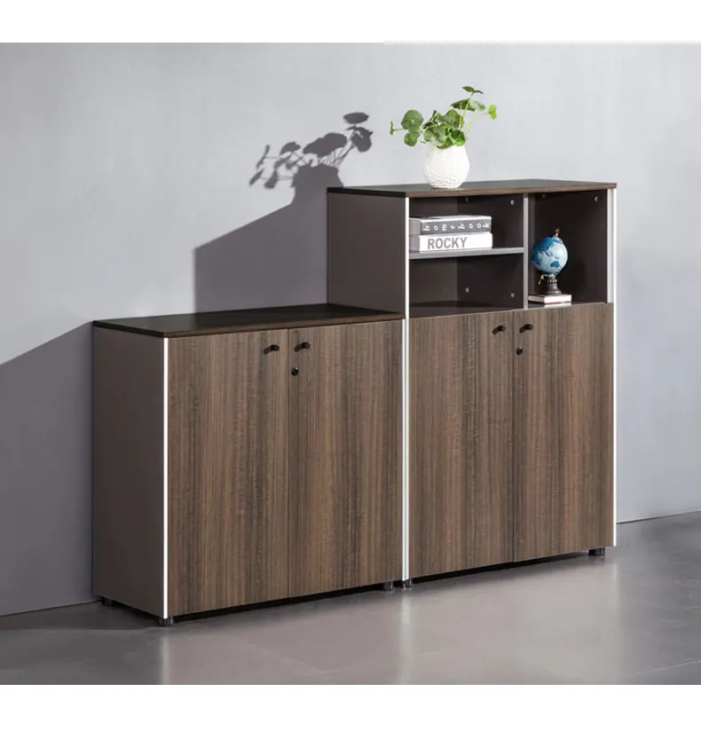 Modern company office wooden case file cabinet combination