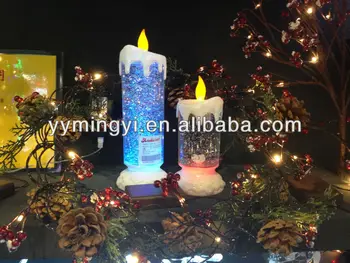 flameless battery operated led christmas light water glitter big candle light - Battery Operated Christmas Candles flameless battery operated led christmas light water glitter big candle light - Battery Operated Christmas Candles