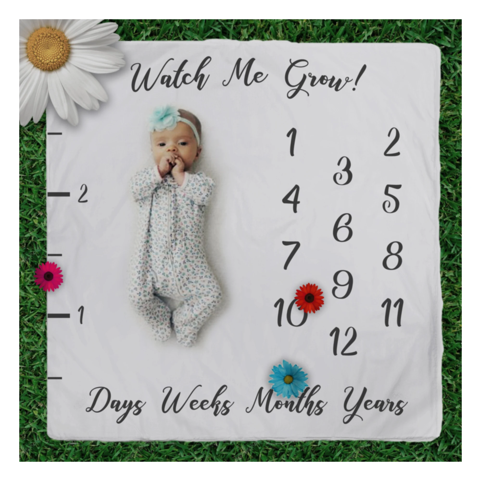 Double Sided Monthly Baby Milestone Blanket With Props Buy Monthly