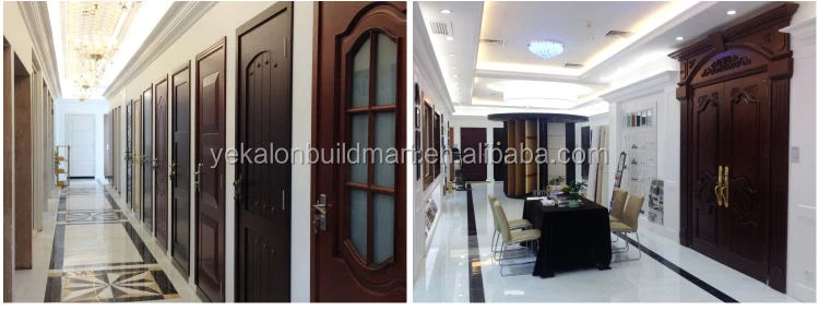 Yekalon Modern MDF door Interior Door Flush series glass Wood venneer MDF door