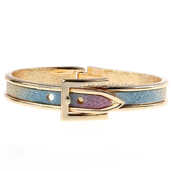 Belt Buckle Open Hinge Silver Glitter Bracelet Belt Buckle Open Hinge Silver Glitter Bracelet