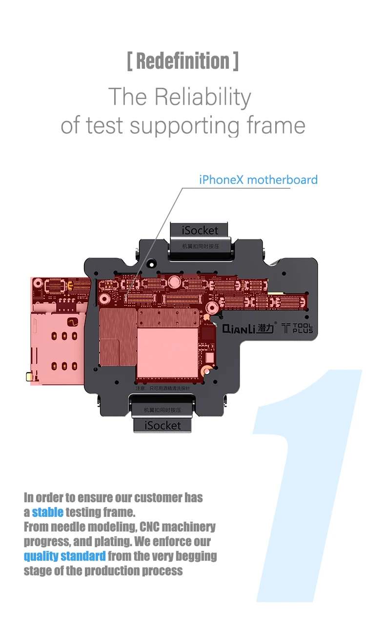 Original iSocket X from QianLi for iPhone X motherboard test and repair