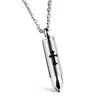 Boy titanium steel necklace Pure steel chain Creative cross shape can be loaded with strips