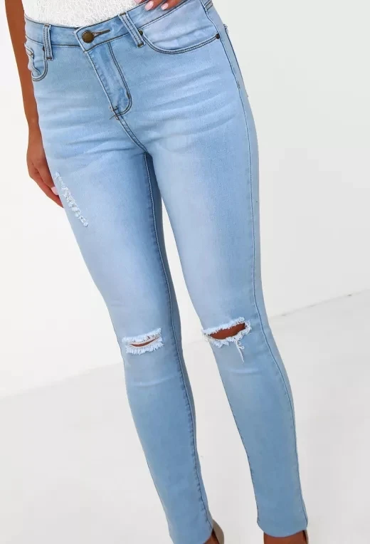 light blue ripped jeans for girls