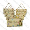 Easter decor wood craft bunny chick wall Door Hanging Ornaments wood easter hanging board