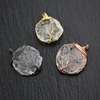 AM-YDSS132 Coin Shaped Clear Quartz Crystal Charms Beading Pendant,Wire Wrapped Bails Round Tree of Life Pendants Jewelry Making