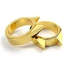 Stainless steel punk design women self defense ring 2019