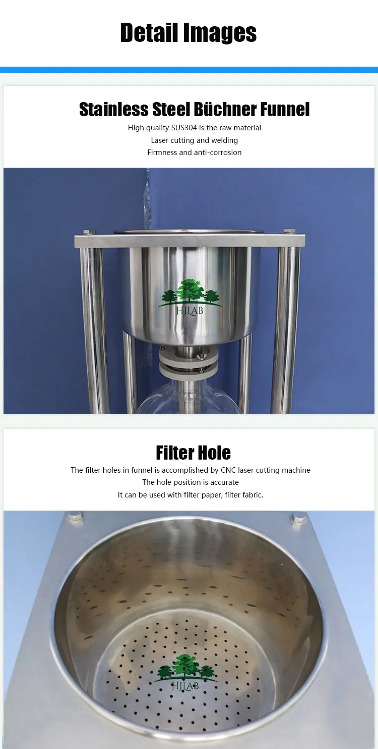 Hjlab Stainless Steel Buchner Filtering Funnel With 50l Glass Receiving