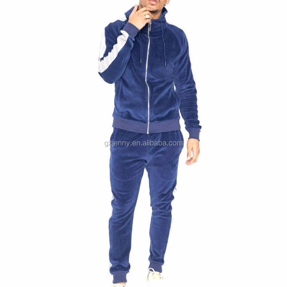 Wholesale Custom Velour Tracksuits Soild Jacket Slim Fit Velvet