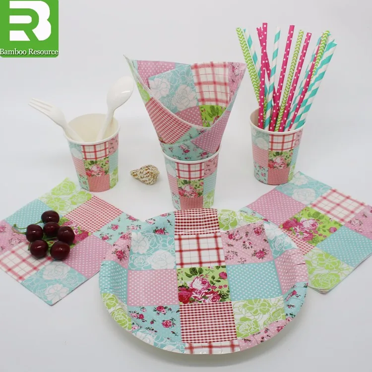 2017 Hot Sale Printed Colorful Paper Cup And Paper Plate Buy Colorful Paper Cup And Paper