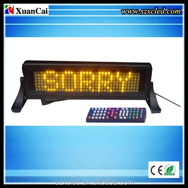 CE RoHS 12V Amber color LED bus scrolling message Car display