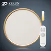 ZERUN 320mm 24W Ra 95 Eye Protection CCT Adjustable dimmable Golden Frame Indoor Round LED Panel Light Intelligent Ceiling Lamp