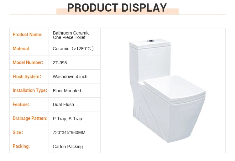Saudi Arabia Patent Design Toilets Square One Piece Toilet Seat