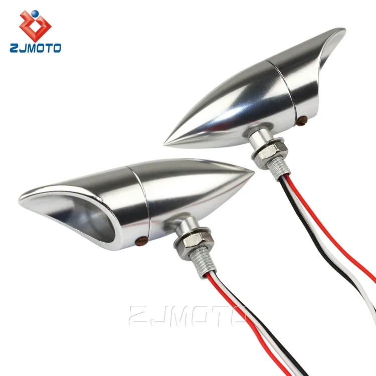 Motorbike Bullet LED Brake Indicator Lighting Lamp Bulb Motorcycle Turn Signal Lights Chopper ZJMOTO