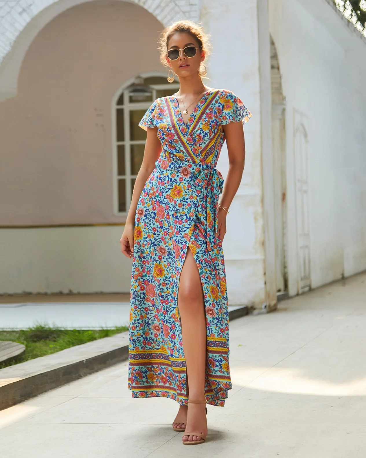 Colorful Wear Beach Women Sexy Dresses Vestidos Mujer Ladies Floral ...