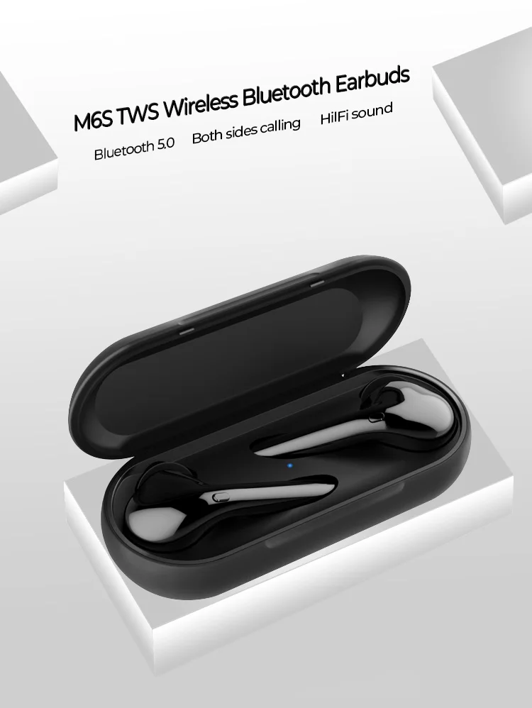Myinnov M6S tws earphones w. noise canceling, HD sound super bass V5.0 true stereo wireless bluetooth earbuds for iphone samsung - ANKUX.COM