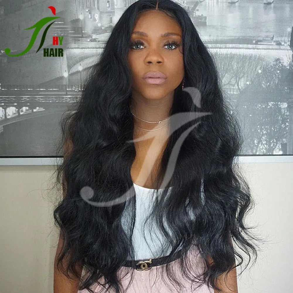 Free Style Mink Virgin Hair 28inch Long Body Wave Lace Front Wigs