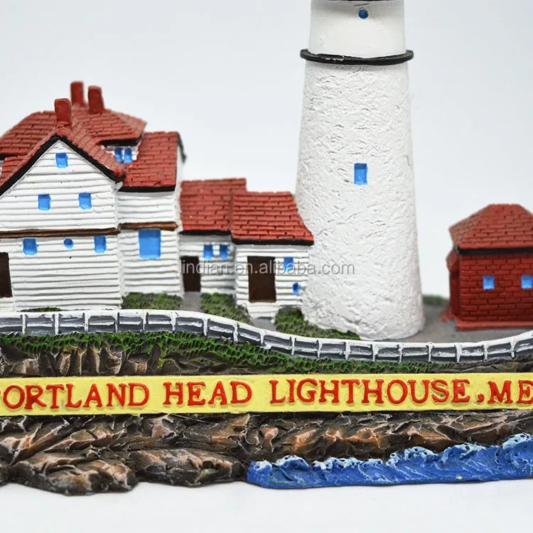 Portland Head Lighthouse Poly Beacon Sea Pharos Model Figurine Poly