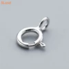 SLand Jewelry Manufacturer wholesale Rhodium/White gold plated 925 Sterling Silver Spring Ring Round Clasps With Closed Ring