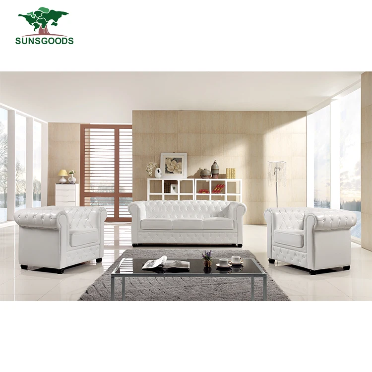 Violino 1345011 White Leather Sofa, Dunk & Bright Furniture