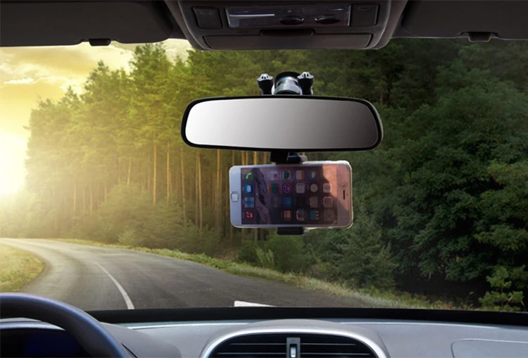 Adjustable Car Auto Rearview Mirror Mount Cell Phone Holder Bracket