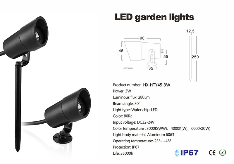 New Model 3W outdoor IP67 LED Garden Light/Lamp