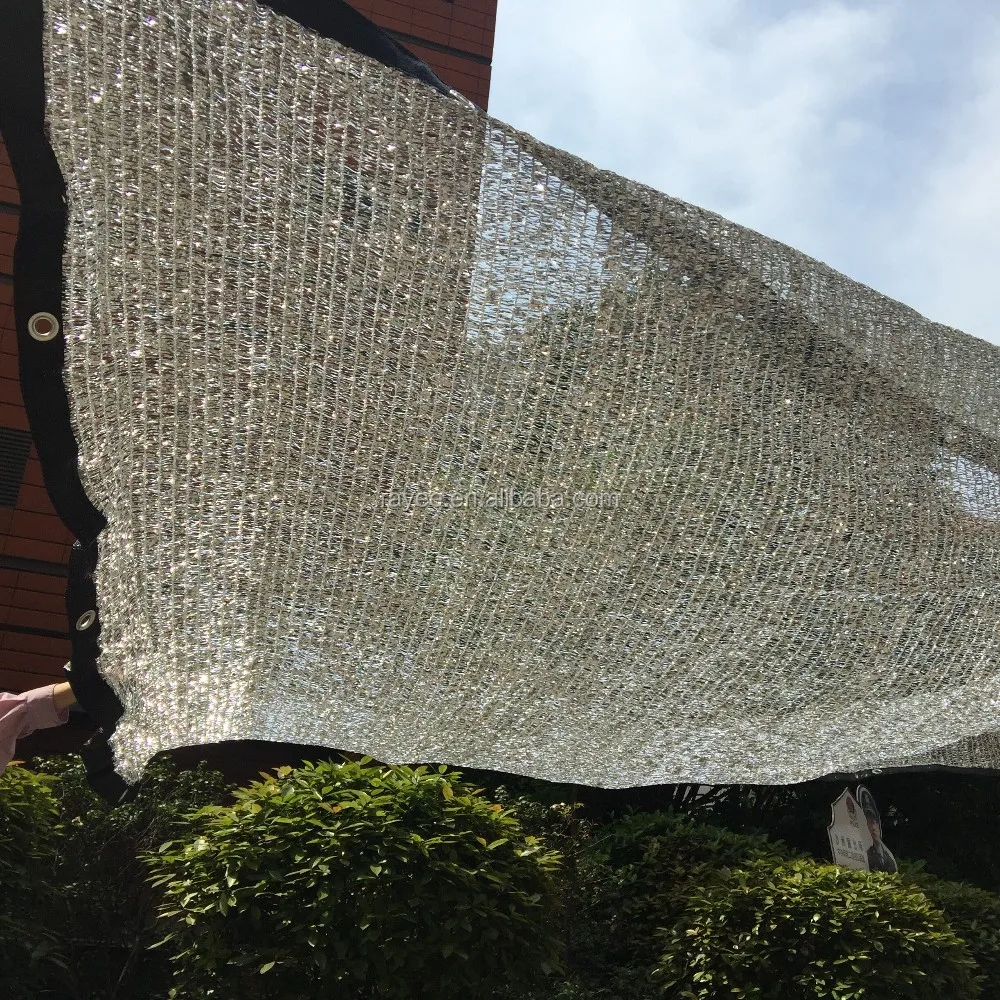 Silver Shade 50,Grommet Aluminium Shade Cloth 4.3 Meters Width With