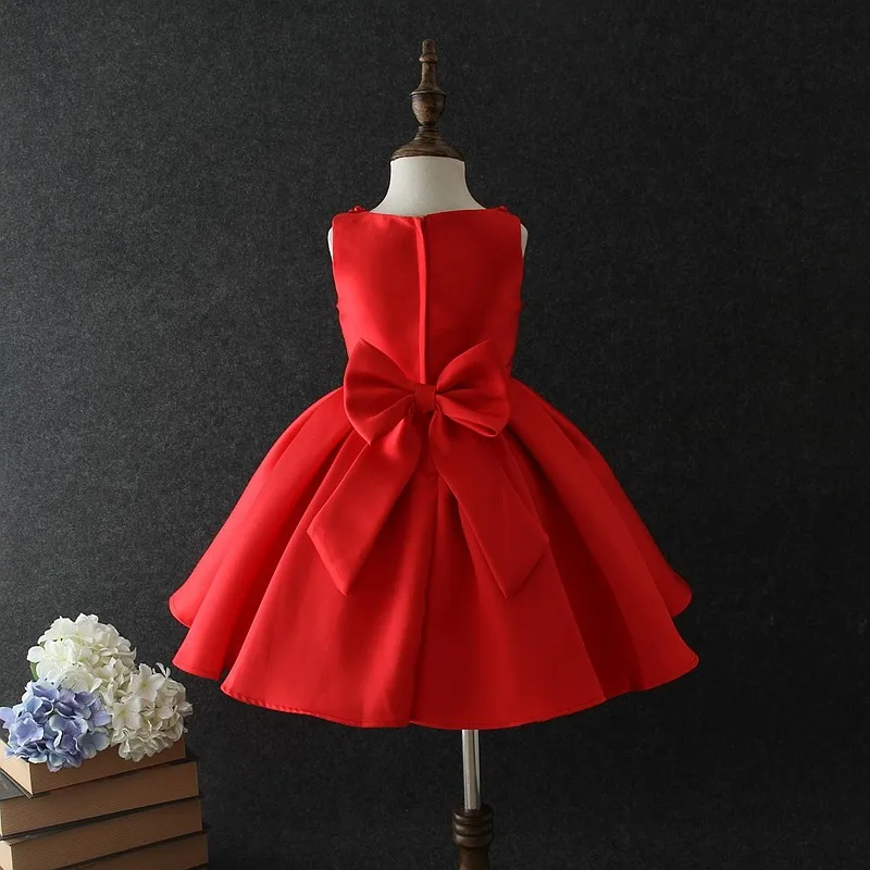 Latest Children Dress Designs Elegant Red Satin Baby Girls Party Dresses Buy Girls Party