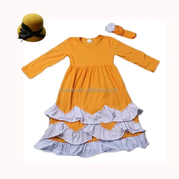 mustard color baby girl dress