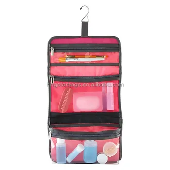 foldable toiletry organiser with hook